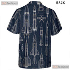 Women's Rocket Ship Hawaiian Tee - Astronaut Shuttle Space Galaxy Outfit
