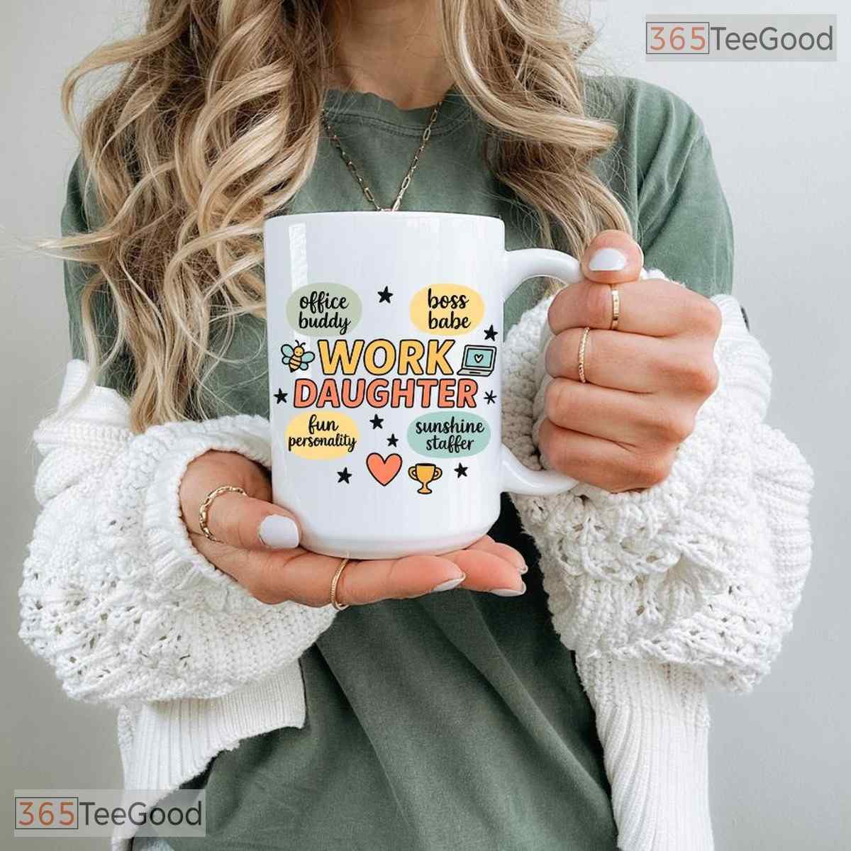 Work Daughter Office Bestie Mug - Funny Coworker Appreciation Gift Ceramic Accent Mug