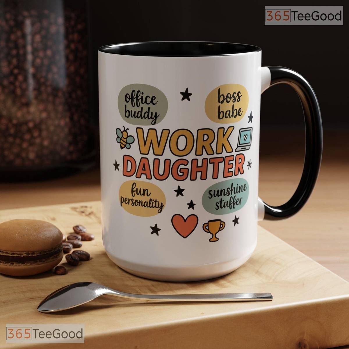 Work Daughter Office Bestie Mug - Funny Coworker Appreciation Gift Ceramic Accent Mug