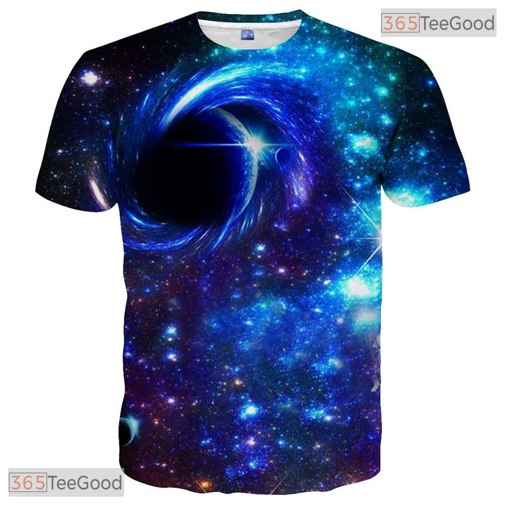 Deep Blue Creative Graphic Art Pattern 3D Printed Casual Unisex Tee Shirt Tops