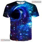Deep Blue Creative Graphic Art Pattern 3D Printed Casual Unisex Tee Shirt Tops