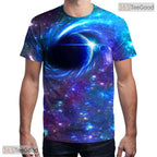 Deep Blue Creative Graphic Art Pattern 3D Printed Casual Unisex Tee Shirt Tops