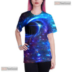 Deep Blue Creative Graphic Art Pattern 3D Printed Casual Unisex Tee Shirt Tops