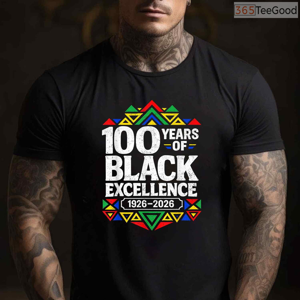 100 Years of Black Excellence Centennial T-Shirt Celebrating Black History Month Shirt