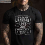 60 Years Old Vintage January 1965 Birthday Tee and T-Shirt, 60th T-Shirt Gift for Men Adults