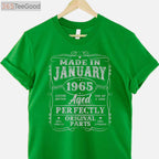60 Years Old Vintage January 1965 Birthday Tee and T-Shirt, 60th T-Shirt Gift for Men Adults