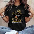 A Queen Was Born In January Birthday Afro Diva Black Woman T-Shirt