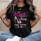 A Queen Was Born in January T-Shirt, January Birthday Gift Shirt for Women, Cute Royal Birthday Tee