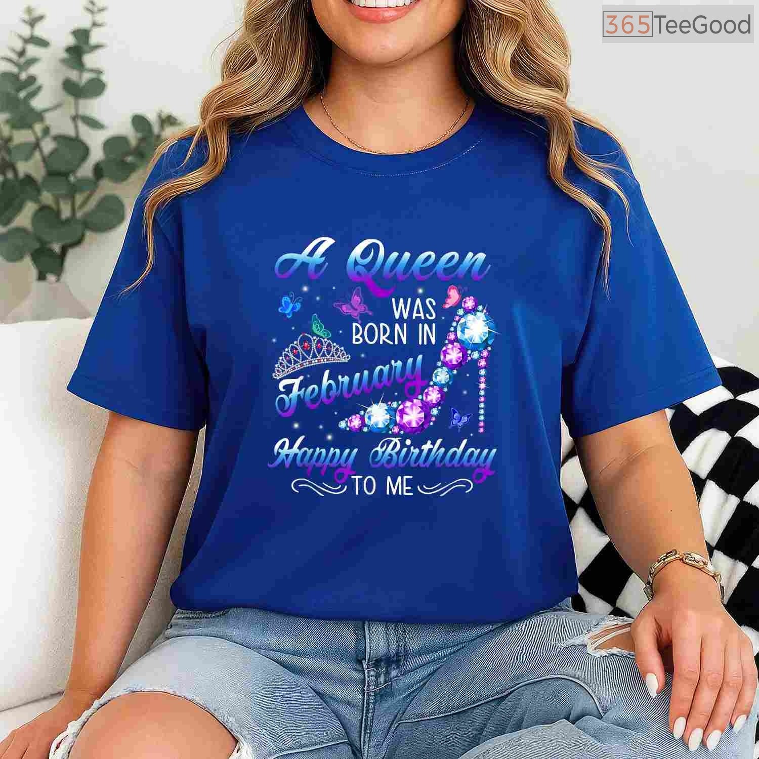 A Queen Was Born In February Shirt – Women's Birthday Graphic Tee