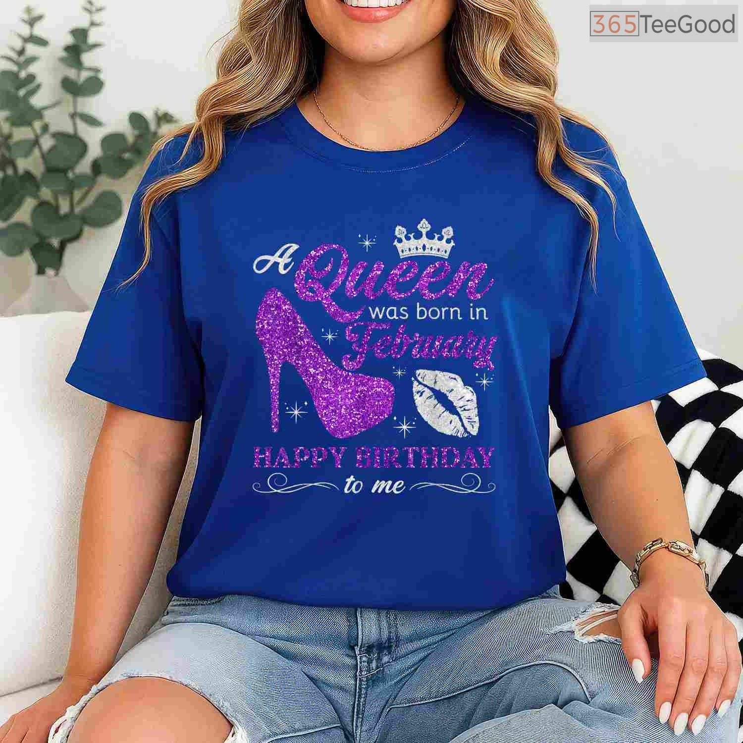 A Queen Was Born In February Shirt – Birthday Gift For Women & Girls