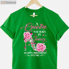 A Queen Was Born in January Birthday T-Shirt for Women, January Birthday Girl High Heel Graphic Tee Gift
