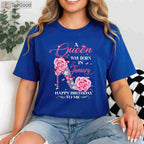 A Queen Was Born in January Birthday T-Shirt for Women, January Birthday Girl High Heel Graphic Tee Gift