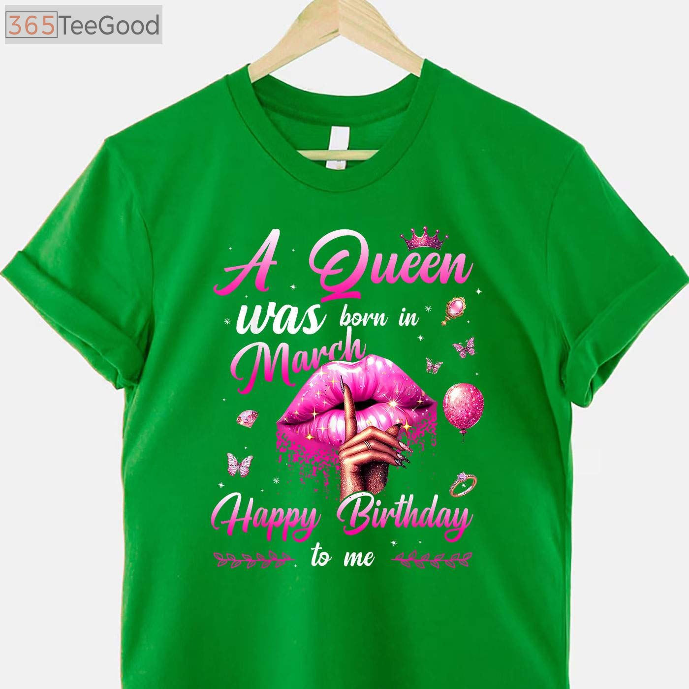 A Queen Was Born In March Birthday Shirt for Women - Happy Birthday To Me Tee