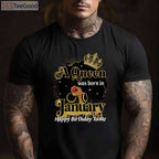 A Queen Was Born In January Birthday Afro Diva Black Woman T-Shirt