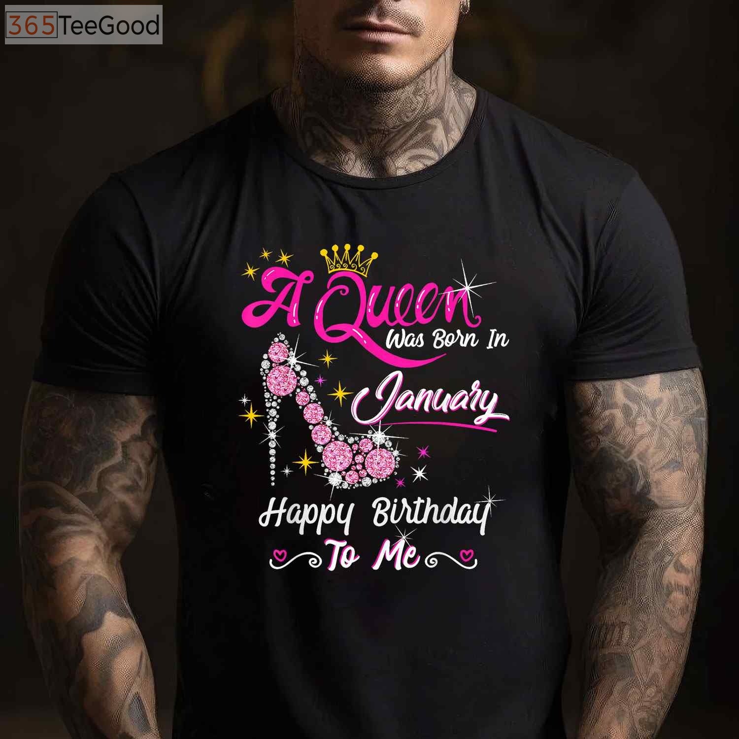 A Queen Was Born in January T-Shirt, January Birthday Gift Shirt for Women, Cute Royal Birthday Tee