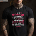 A True September Girl Birthday T-Shirt - Aesthetic Virgo & Libra Gift for Women