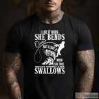 Adult Humor I Like It When She Bends Over Fishing Shirt, Sarcastic Angler Tee