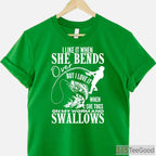 Adult Humor I Like It When She Bends Over Fishing Shirt, Sarcastic Angler Tee