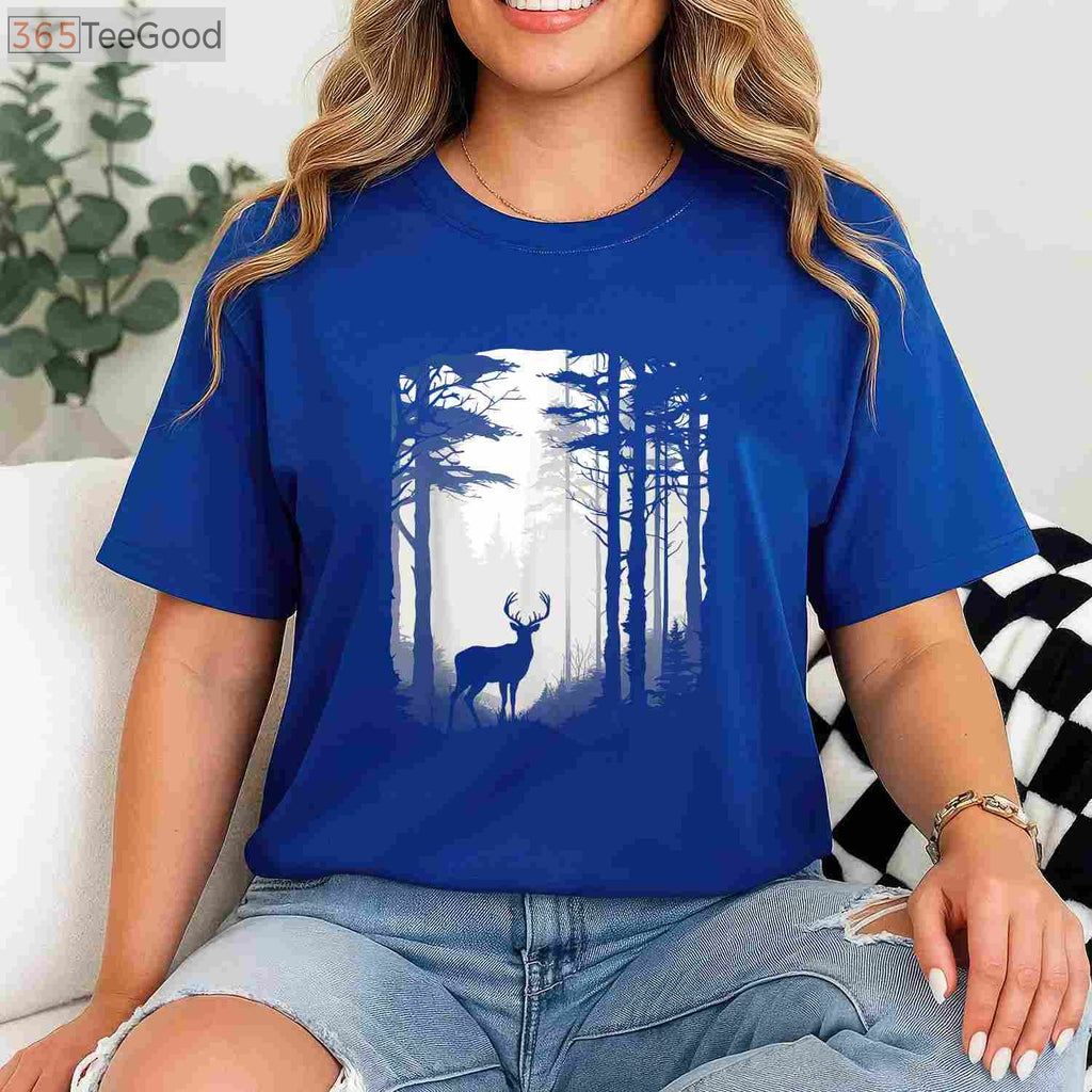 Aesthetic Deer Forest Wildlife Hunting T-Shirt, Nature Inspired Hunter Apparel