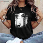 Aesthetic Deer Forest Wildlife Hunting T-Shirt, Nature Inspired Hunter Apparel