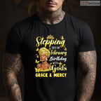 Afro Woman February Birthday Shirt – Stepping Into My Birthday Religious T-Shirt