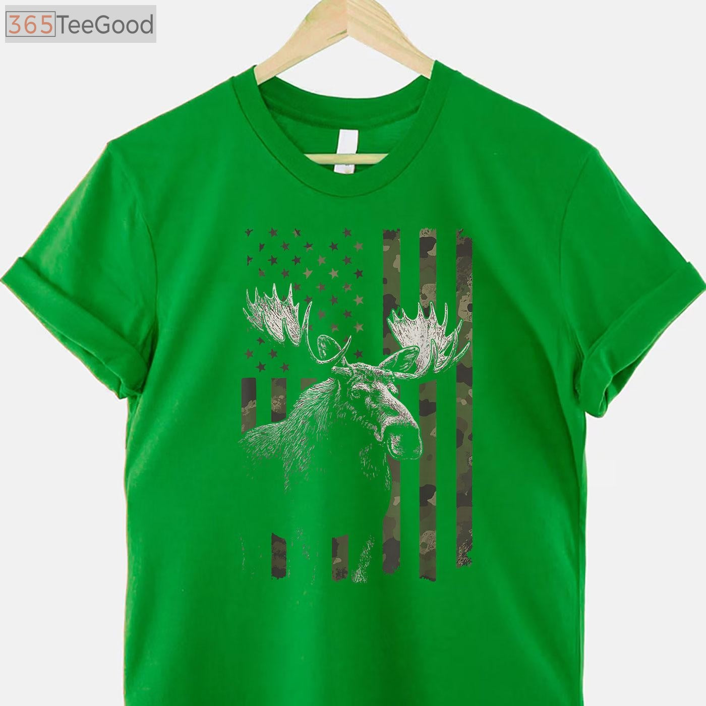 Alaska Moose USA Flag Shirt, Majestic Wildlife Hunter National Park Tee