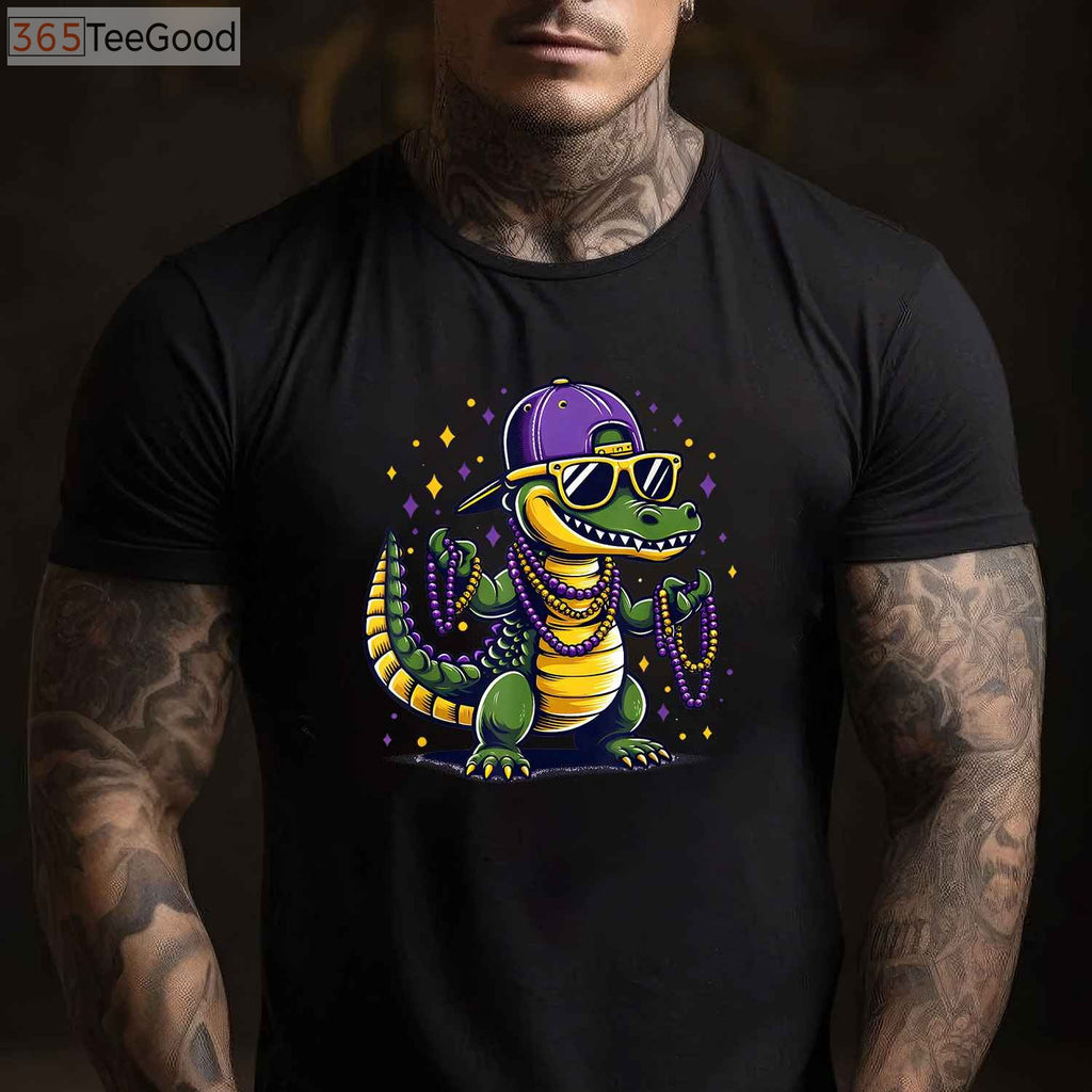 Alligator Crocodile Mardi Gras Costume T-Shirt for Men Women