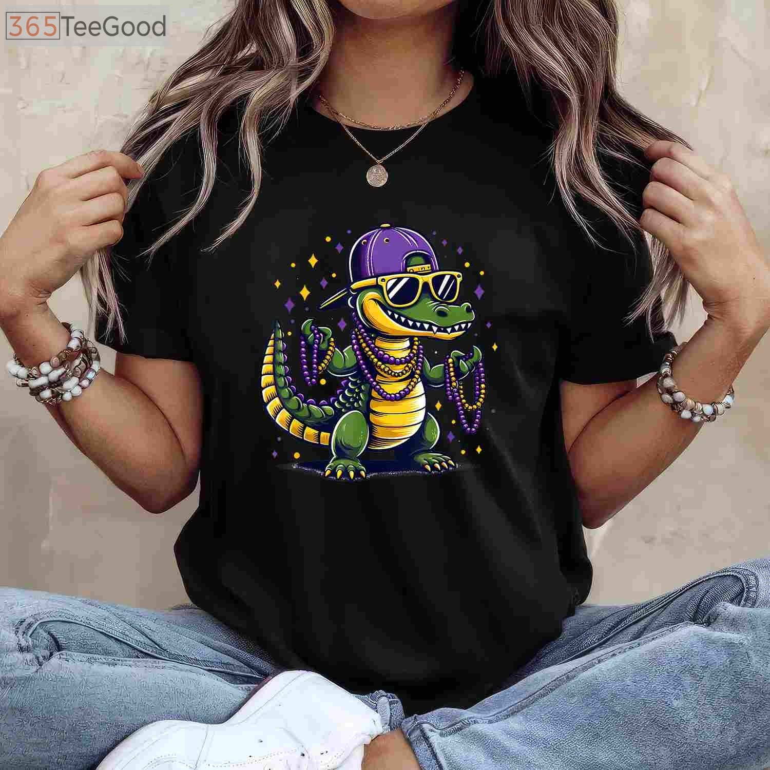 Alligator Crocodile Mardi Gras Costume T-Shirt for Men Women