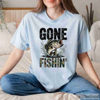 American Flag Camo Bass Fishing Shirt - Funny Dad Joke Tee for Men & Youth