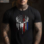 American Flag Bowhunting Shirt, Whitetail Deer Hunter Archery Lover Gift Tee