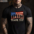 American Flag Thank You Veterans T-Shirt - Proud Veteran Appreciation Gift