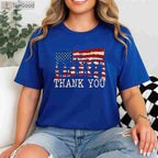 American Flag Thank You Veterans T-Shirt - Proud Veteran Appreciation Gift