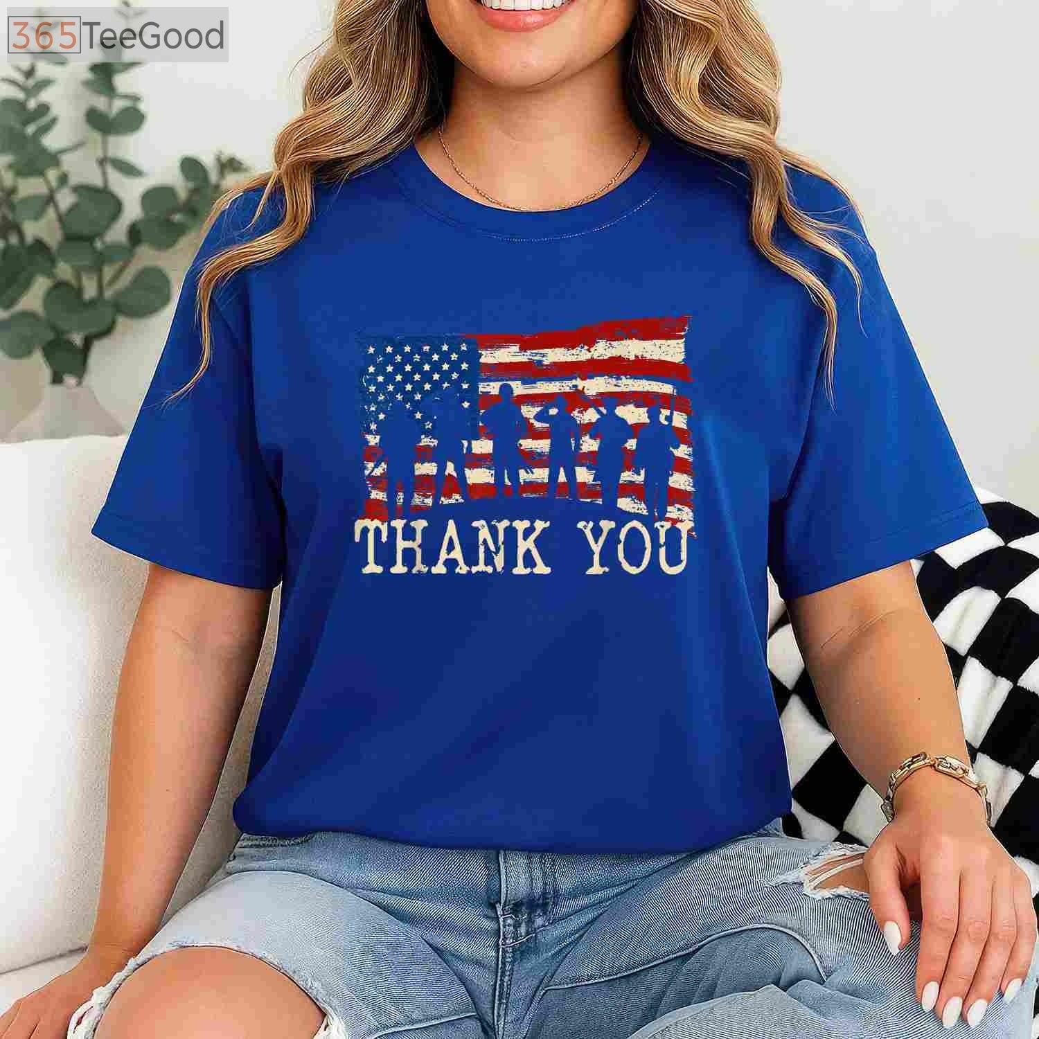 American Flag Thank You Veterans T-Shirt - Proud Veteran Appreciation Gift