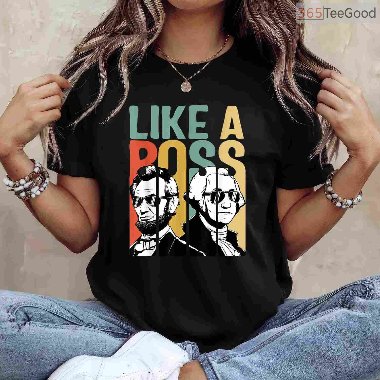 American History Tees Washington Lincoln Abe George T-Shirt Classic Fit Presidents Day Gift Shirt
