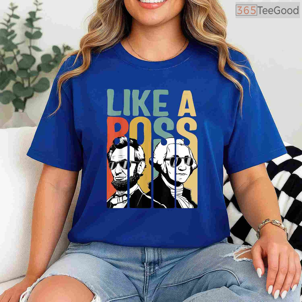 American History Tees Washington Lincoln Abe George T-Shirt Classic Fit Presidents Day Gift Shirt