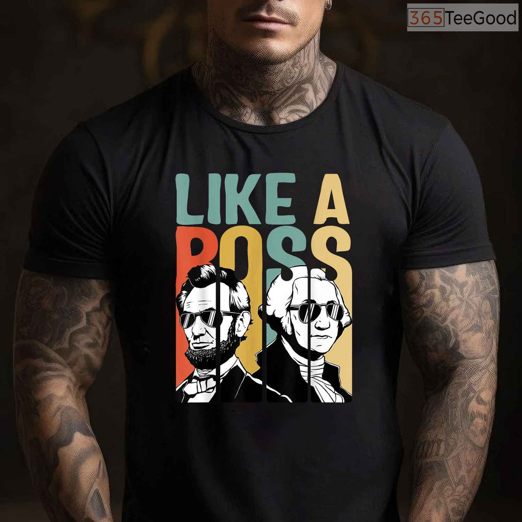 American History Tees Washington Lincoln Abe George T-Shirt Classic Fit Presidents Day Gift Shirt