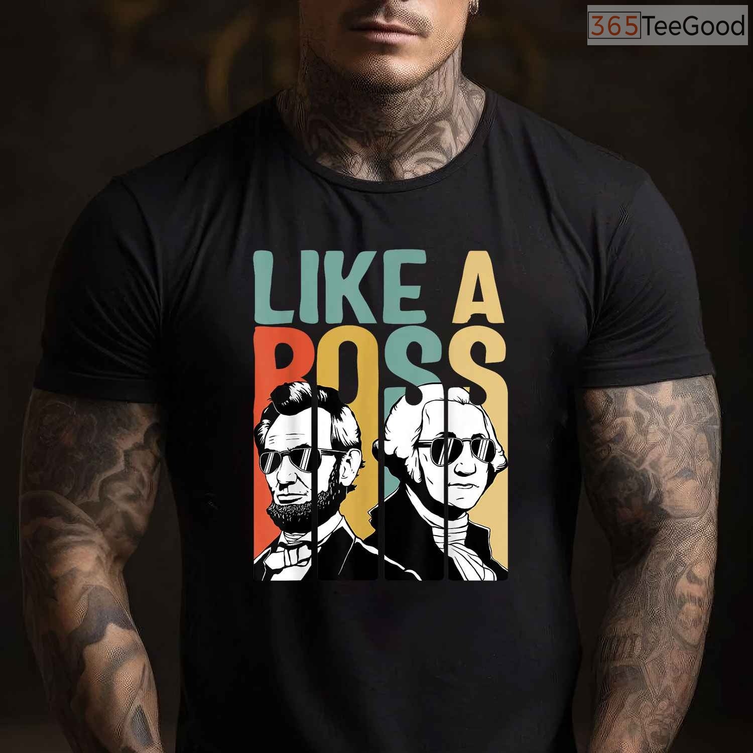 American History Tees Washington Lincoln Abe George T-Shirt Classic Fit Presidents Day Gift Shirt
