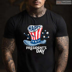 American Independence Day 4th July T-Shirt Happy Presidents Day Dual Holiday Patriotic Shirt