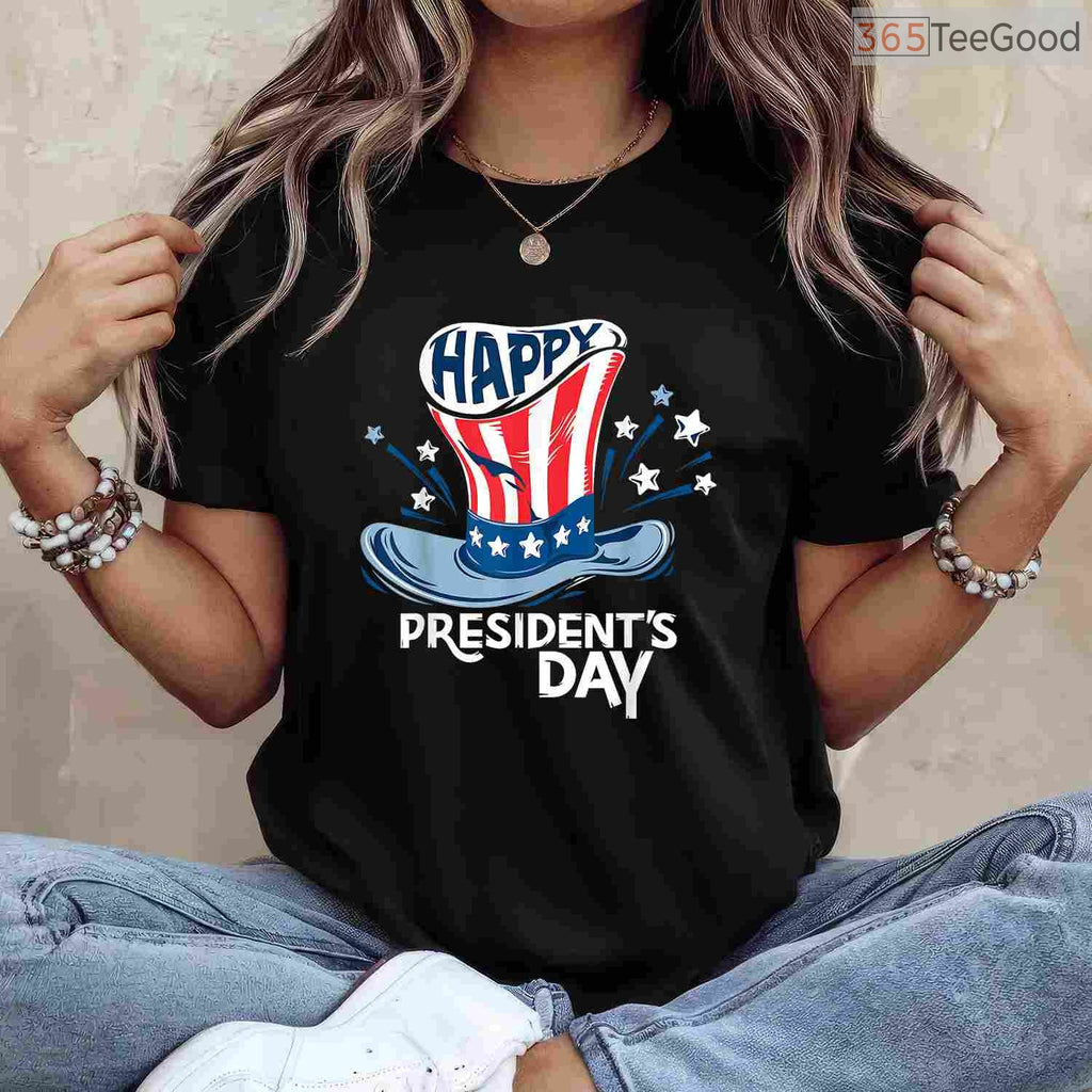 American Independence Day 4th July T-Shirt Happy Presidents Day Dual Holiday Patriotic Shirt