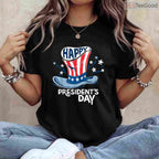 American Independence Day 4th July T-Shirt Happy Presidents Day Dual Holiday Patriotic Shirt
