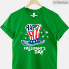 American Independence Day 4th July T-Shirt Happy Presidents Day Dual Holiday Patriotic Shirt