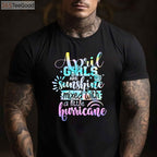 April Girls Are Sunshine Mixed With a Little Hurricane Funny April Birthday T-Shirt for Women