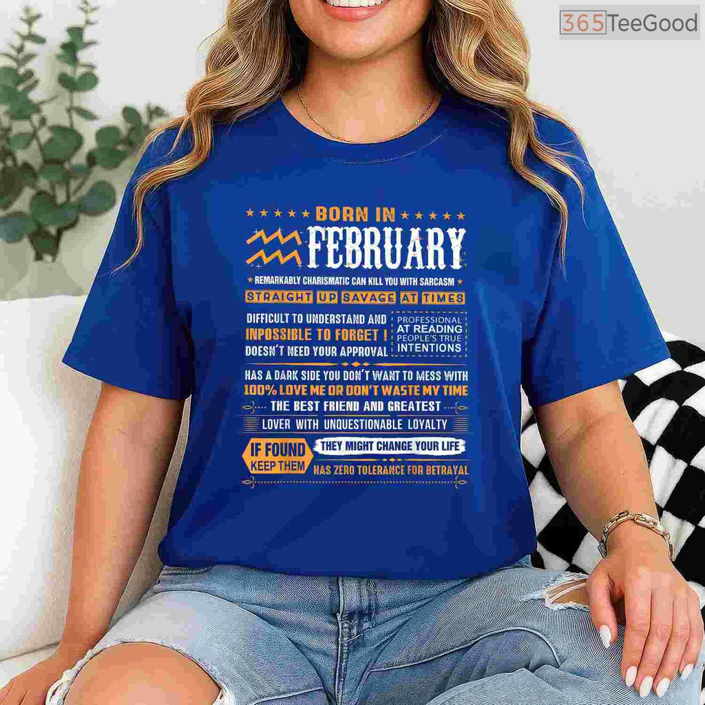 Aquarius February Birthday Shirt – Born In February Zodiac Gift Tee