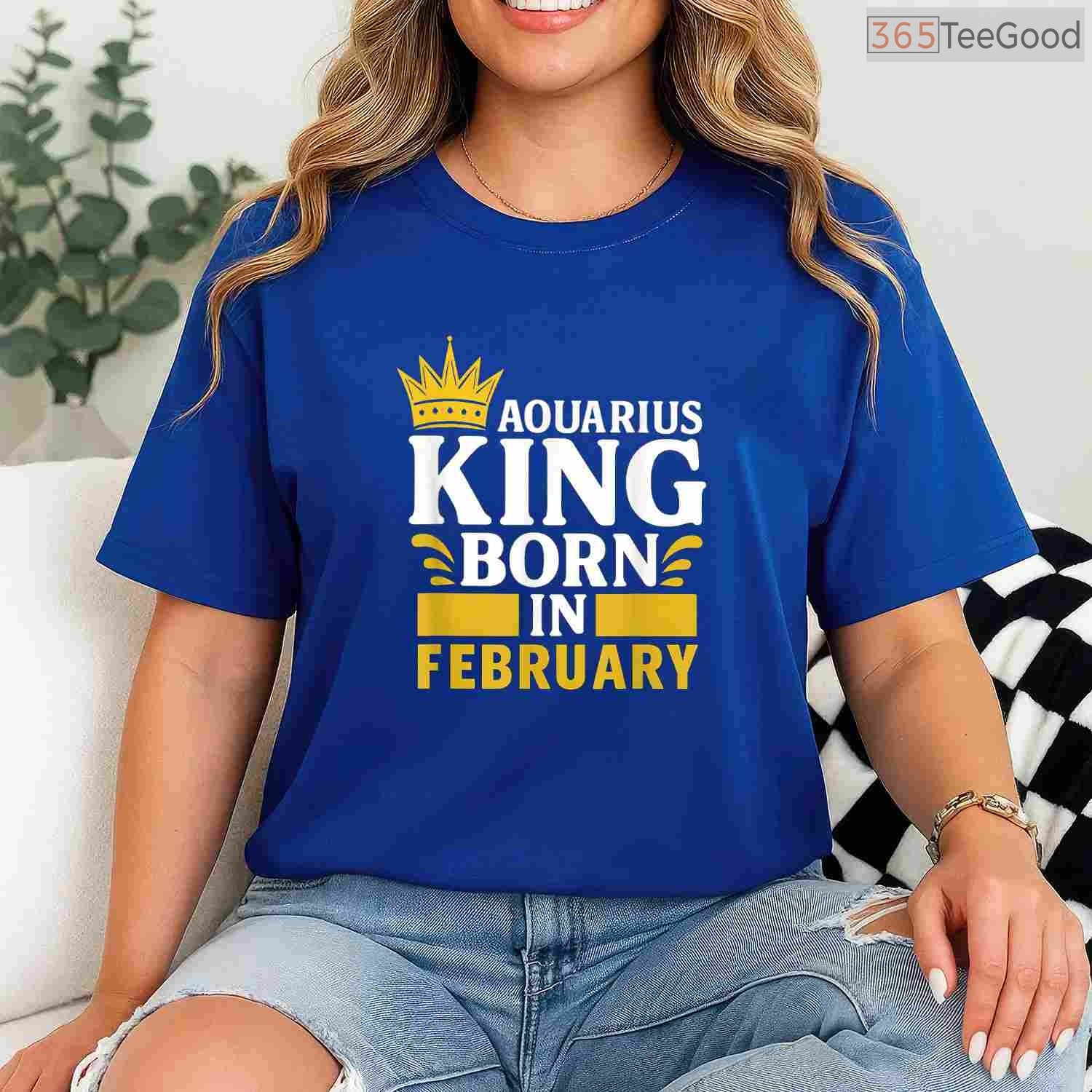 Aquarius King February Birthday Shirt – Black Man Zodiac Legend Tee