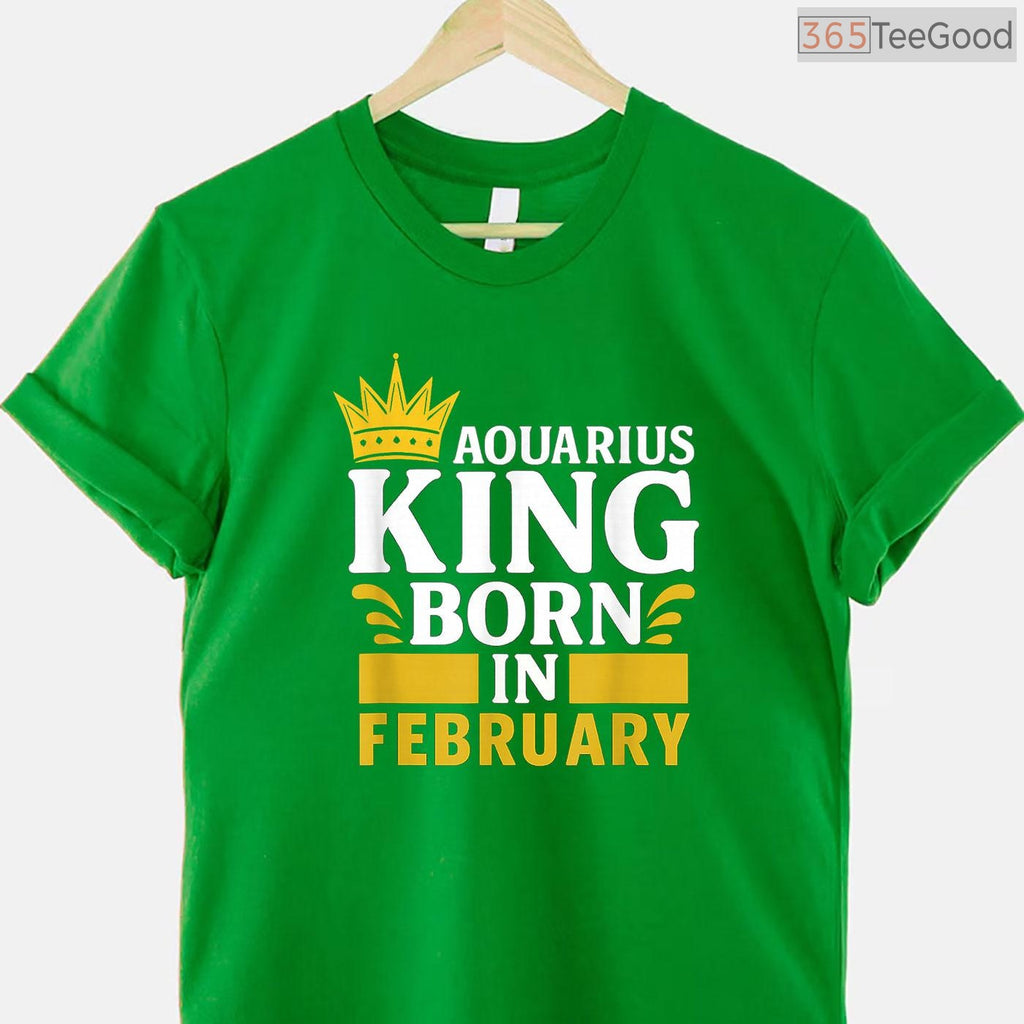 Aquarius King February Birthday Shirt – Black Man Zodiac Legend Tee
