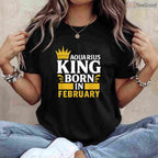 Aquarius King February Birthday Shirt – Black Man Zodiac Legend Tee