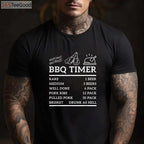 BBQ Timer Beer & Grill T-Shirt - Funny Barbecue Saying Dad Gift