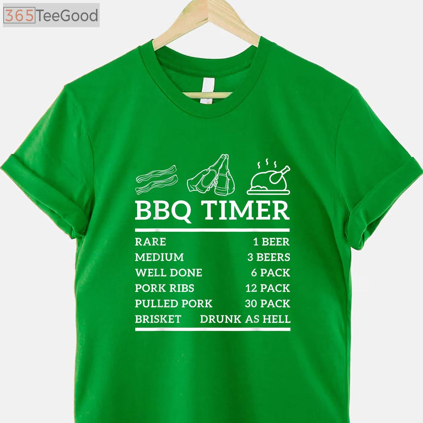 BBQ Timer Beer & Grill T-Shirt - Funny Barbecue Saying Dad Gift