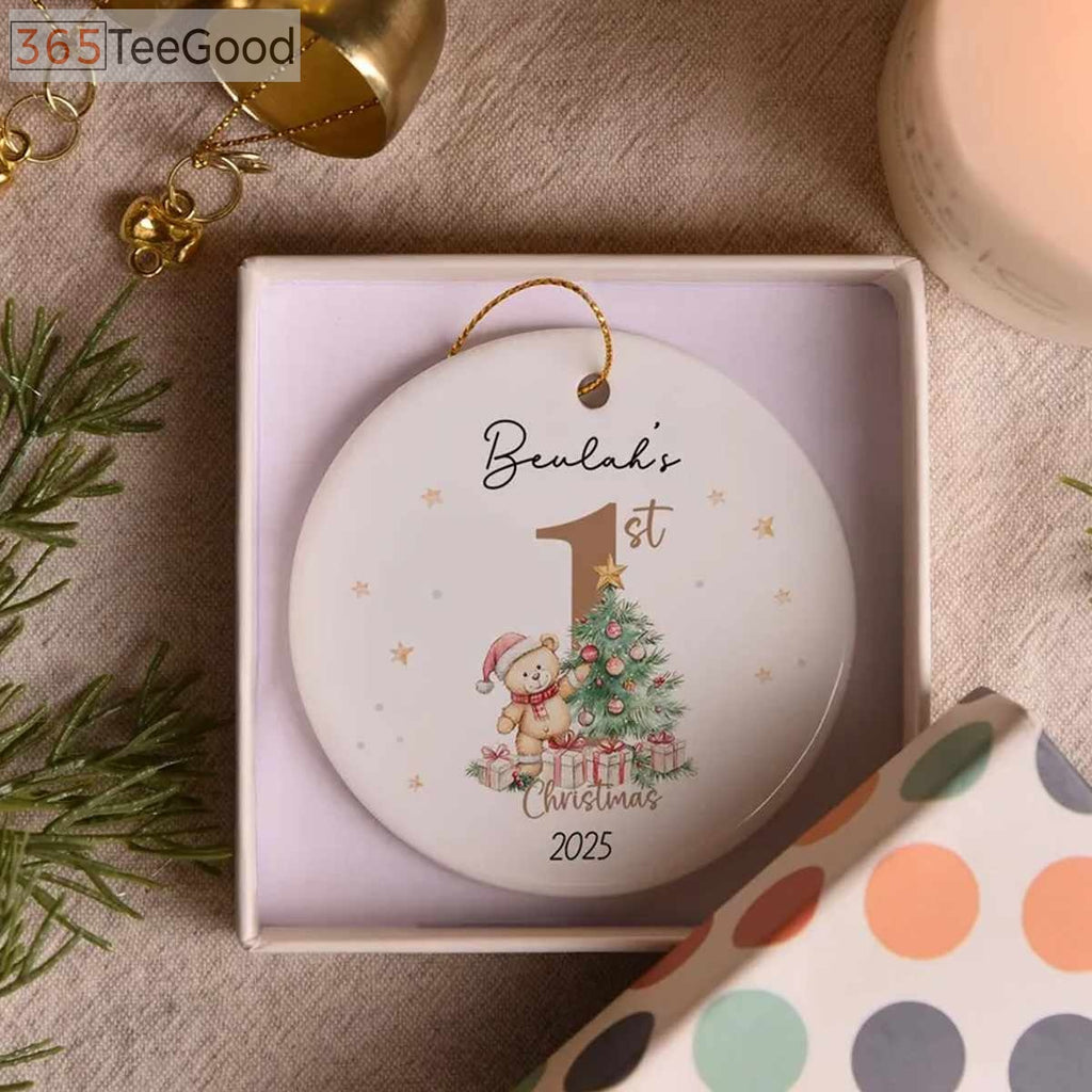 Baby’s First Christmas Ornaments Personalized, Baby 1st Christmas Keepsake Decoration, Custom Newborn Gift for Kids