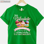 Bakeaholic Funny Baking T-Shirt - Cute Cupcake Baker Cooking Gift